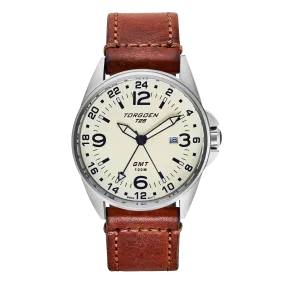 T25 Cream Sapphire | 44mm, Vintage Leather Strap