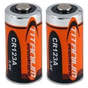 Titanium CR123A 3V Lithium Battery - 2 Pack