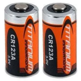 Titanium CR123A 3V Lithium Battery - 2 Pack