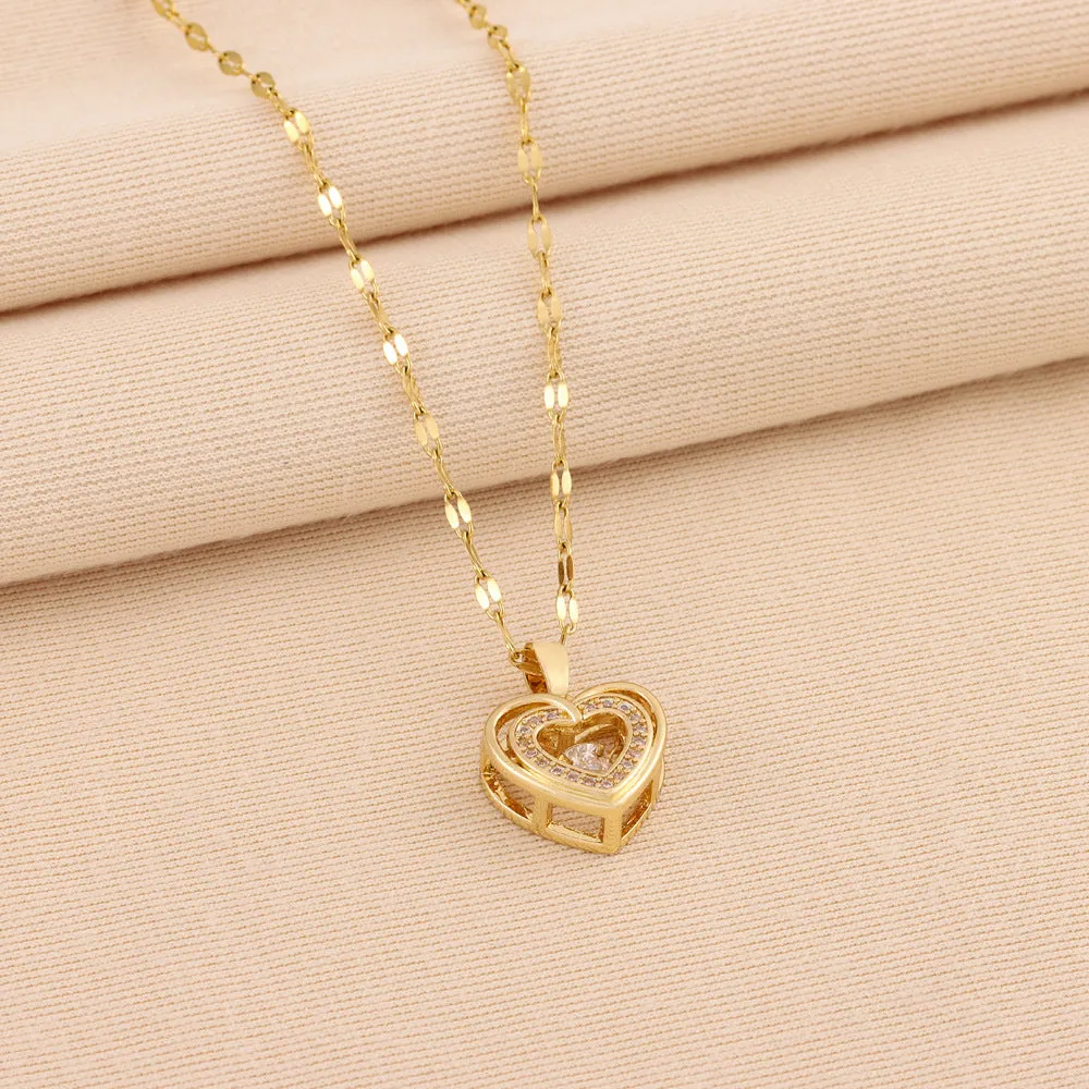 TwinHeart Titanium Necklace