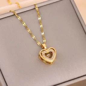 TwinHeart Titanium Necklace
