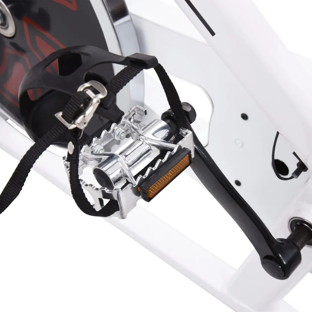 vidaXL Exercise Training Bike with Pulse Sensors White and Red