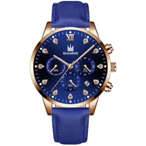 W05 Blue Band Rose Gold Techno Time Collection Quartz Watch
