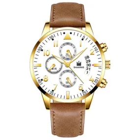 W128 Brown Band Gold Rexler Collection Quartz Watch