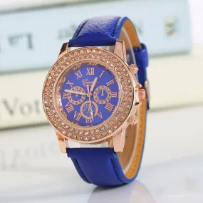 W147 Royal Blue Band Double Row Charleston Collection Quartz Watch