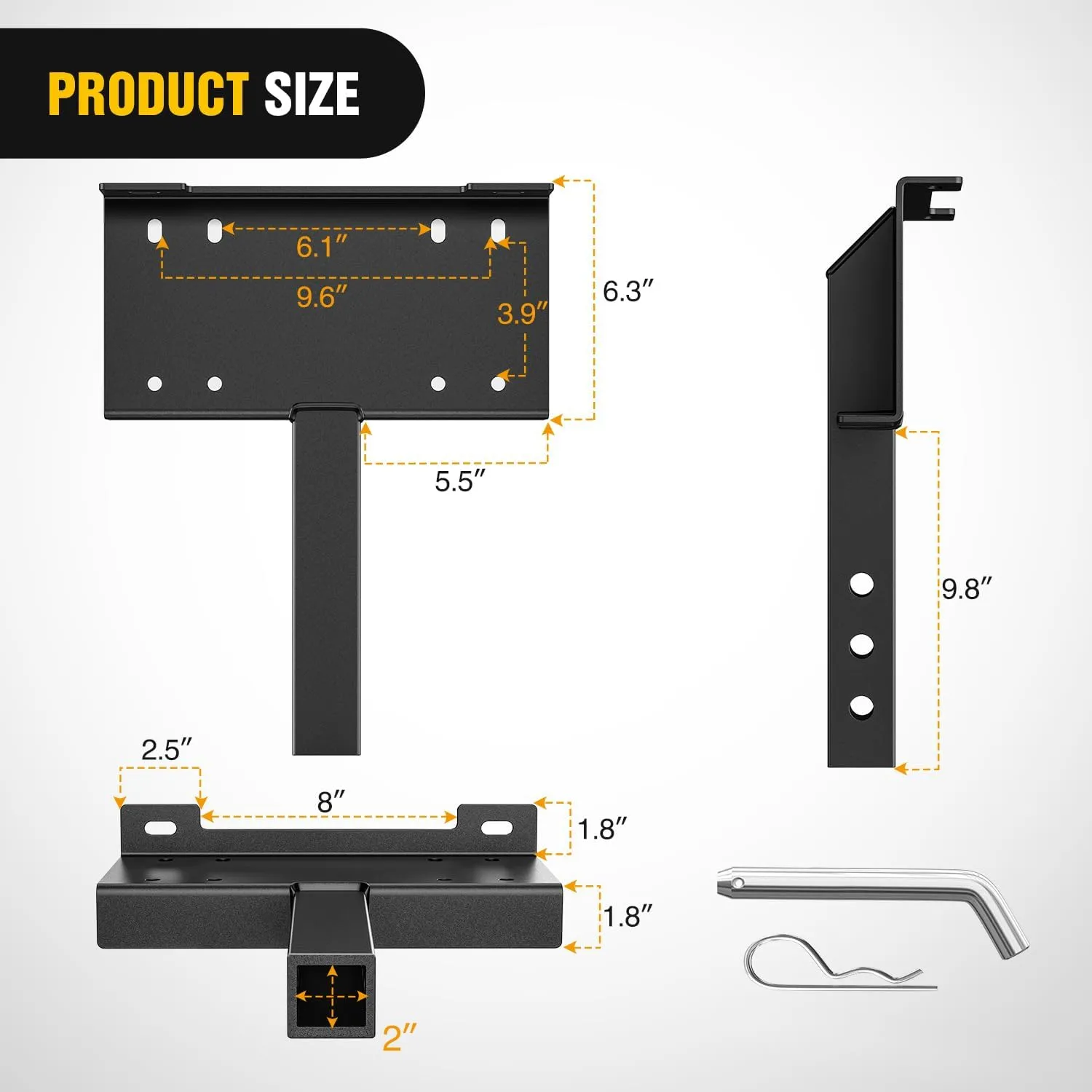 Winch Hitch Cradle Mount Plate