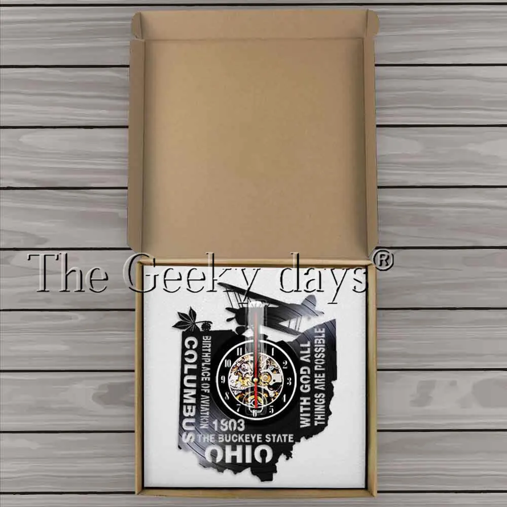 With God All Things Are Possible The Buckeye State Ohio Wall Clock Birthplace Of Aviation Columbus Vinyl Record Wall Clock Watch