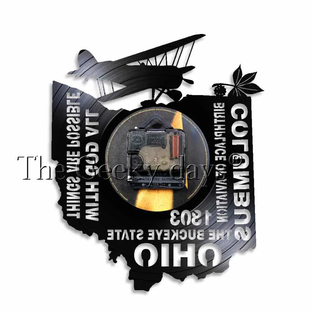 With God All Things Are Possible The Buckeye State Ohio Wall Clock Birthplace Of Aviation Columbus Vinyl Record Wall Clock Watch