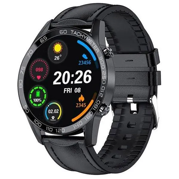 Xcell Classic 3 Talk Smart Watch with Calling Feature Black Leather Strap-EACP