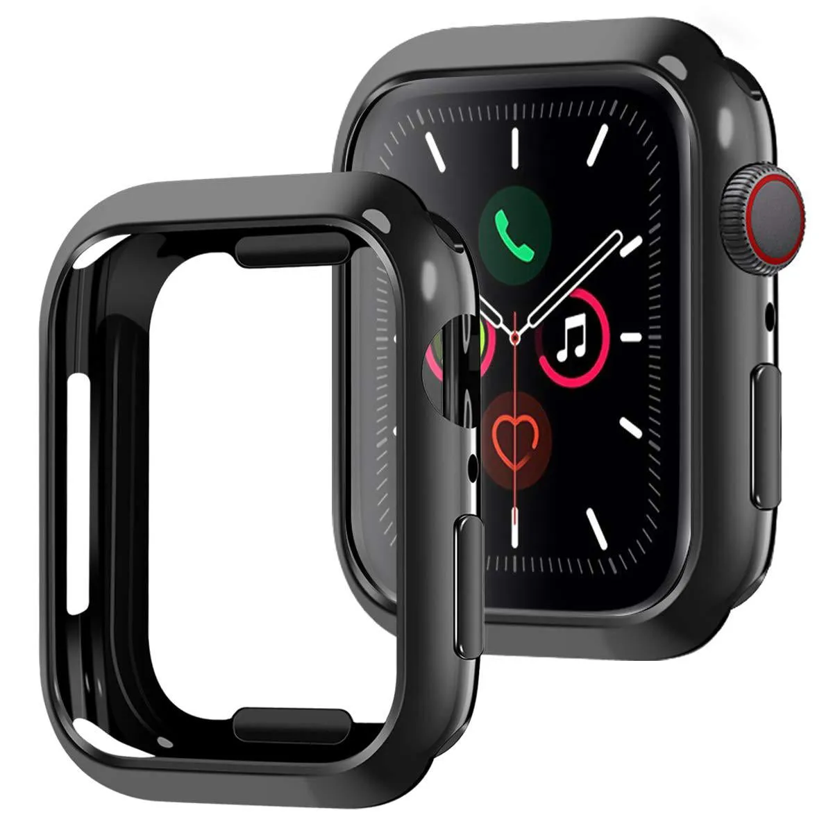 Yepband 1/2Pack Magnetic Metal Band and Cover Compatible with Apple Watch Bands 38mm 42mm 40mm 44mm Soft TPU Bumper Case with Stainless Steel Mesh Strap Milanese Loop for iWatch Series SE 6 5 4 3 2 1