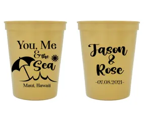 You, Me, & The Sea Wedding Stadium Cups