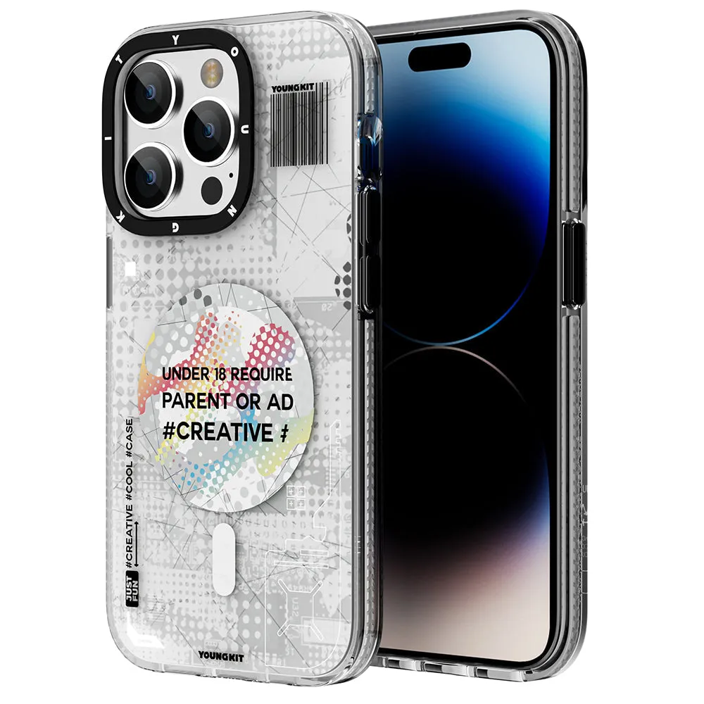YOUNGKIT Camouflage Cyberpunk MagSafe Slim Thin Matte Anti-Scratch Back Shockproof Cover Case