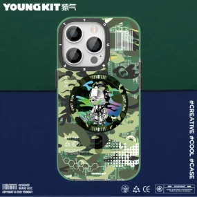 YOUNGKIT Camouflage Cyberpunk MagSafe Slim Thin Matte Anti-Scratch Back Shockproof Cover Case