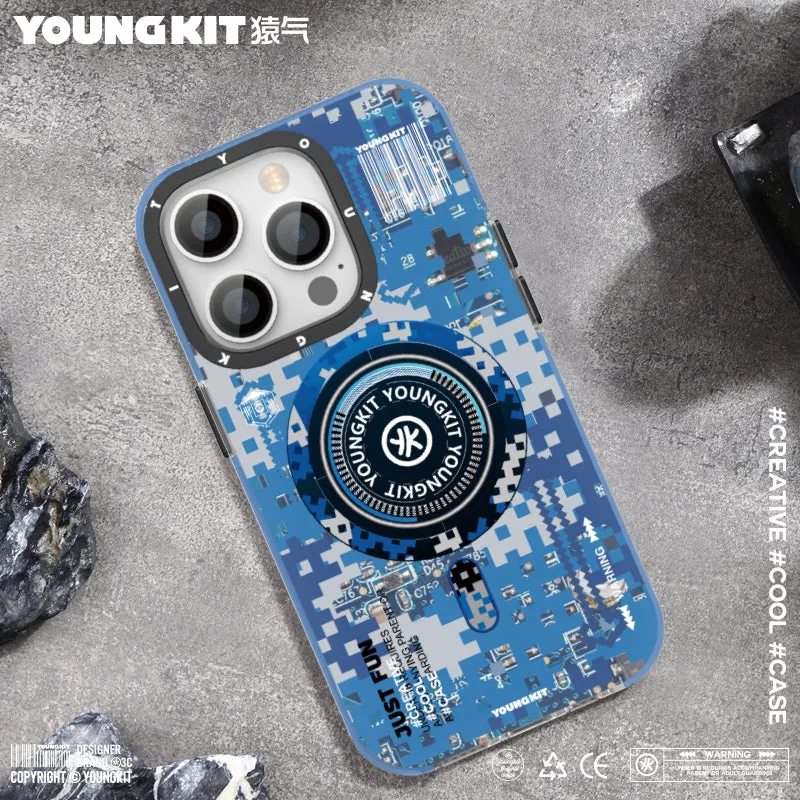 YOUNGKIT Camouflage Cyberpunk MagSafe Slim Thin Matte Anti-Scratch Back Shockproof Cover Case
