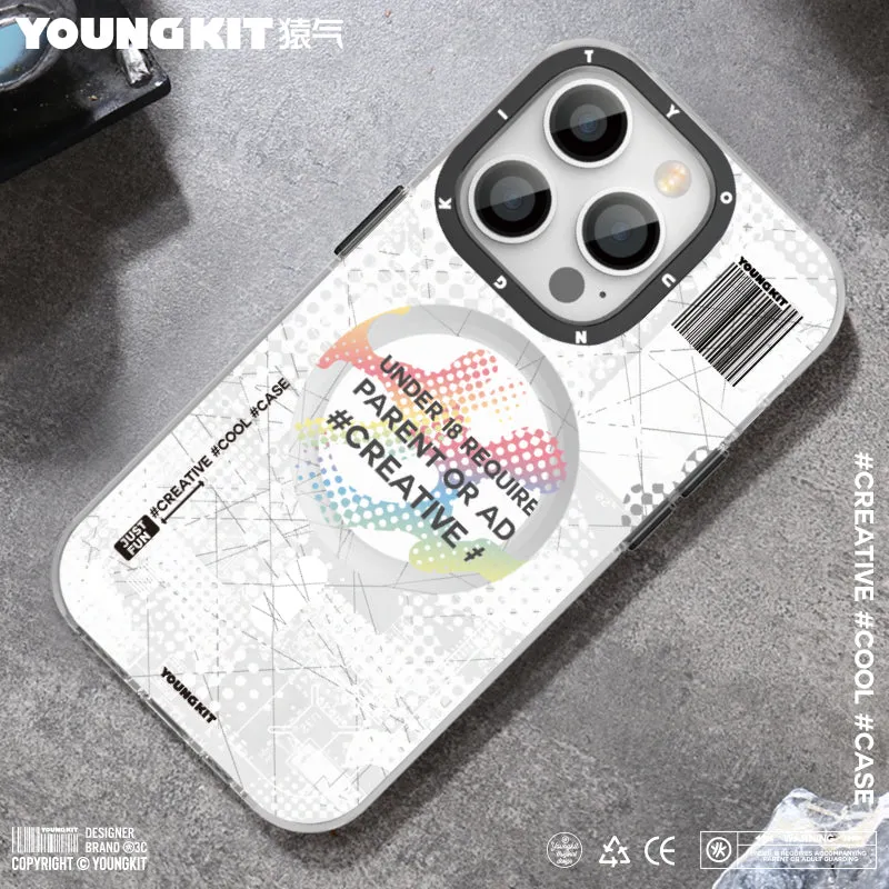 YOUNGKIT Camouflage Cyberpunk MagSafe Slim Thin Matte Anti-Scratch Back Shockproof Cover Case