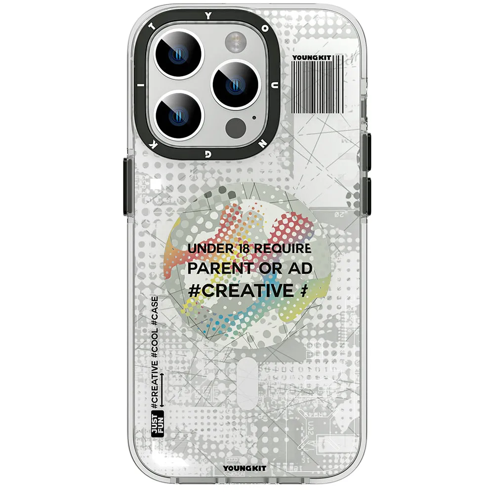 YOUNGKIT Camouflage Cyberpunk MagSafe Slim Thin Matte Anti-Scratch Back Shockproof Cover Case
