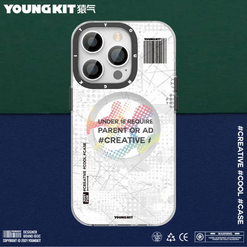 YOUNGKIT Camouflage Cyberpunk MagSafe Slim Thin Matte Anti-Scratch Back Shockproof Cover Case