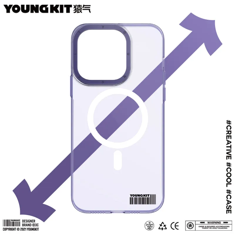 YOUNGKIT Glaze MagSafe Slim Thin Clear Anti-Scratch Back Shockproof Cover Case