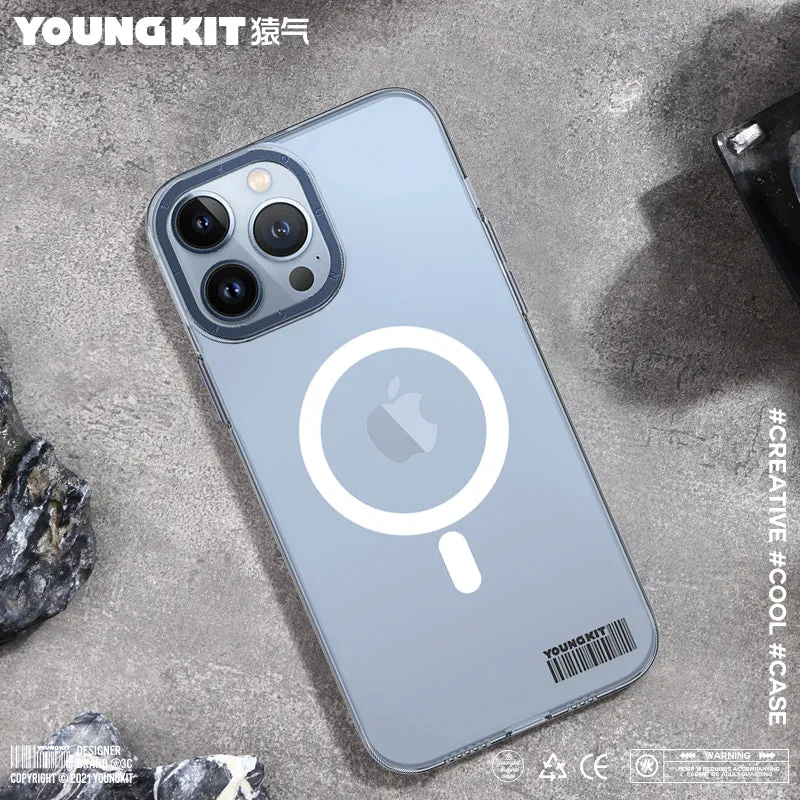 YOUNGKIT Glaze MagSafe Slim Thin Clear Anti-Scratch Back Shockproof Cover Case