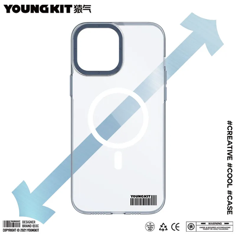 YOUNGKIT Glaze MagSafe Slim Thin Clear Anti-Scratch Back Shockproof Cover Case