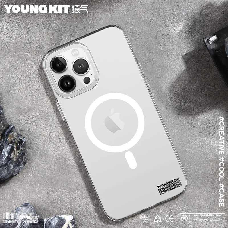 YOUNGKIT Glaze MagSafe Slim Thin Clear Anti-Scratch Back Shockproof Cover Case