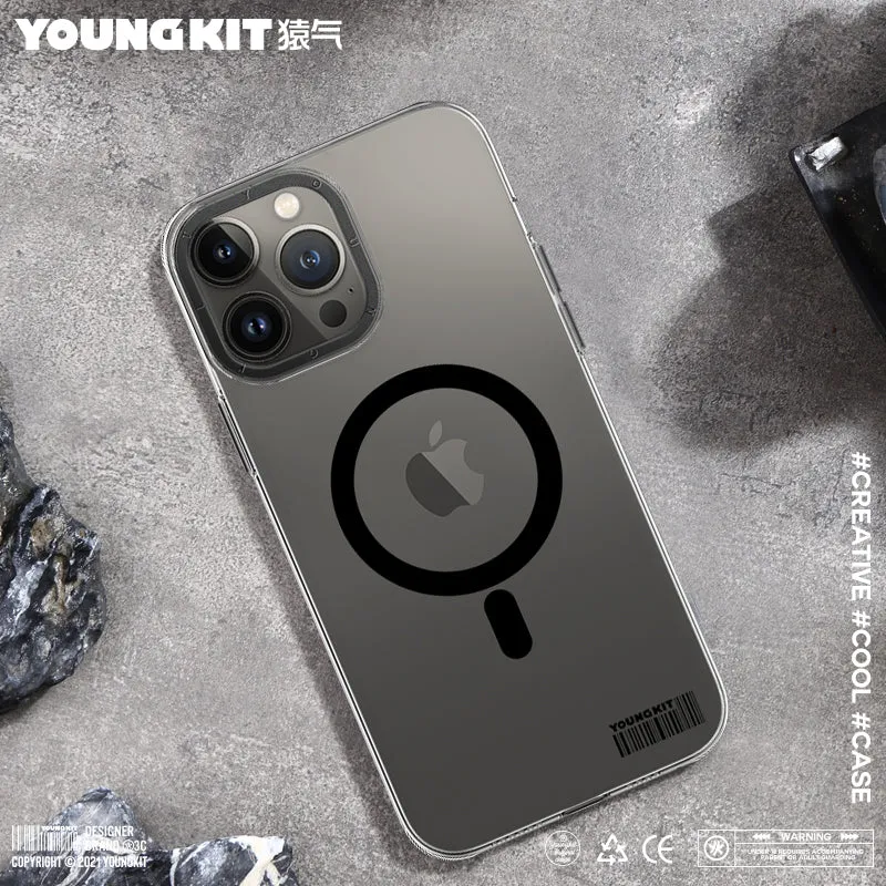 YOUNGKIT Glaze MagSafe Slim Thin Clear Anti-Scratch Back Shockproof Cover Case