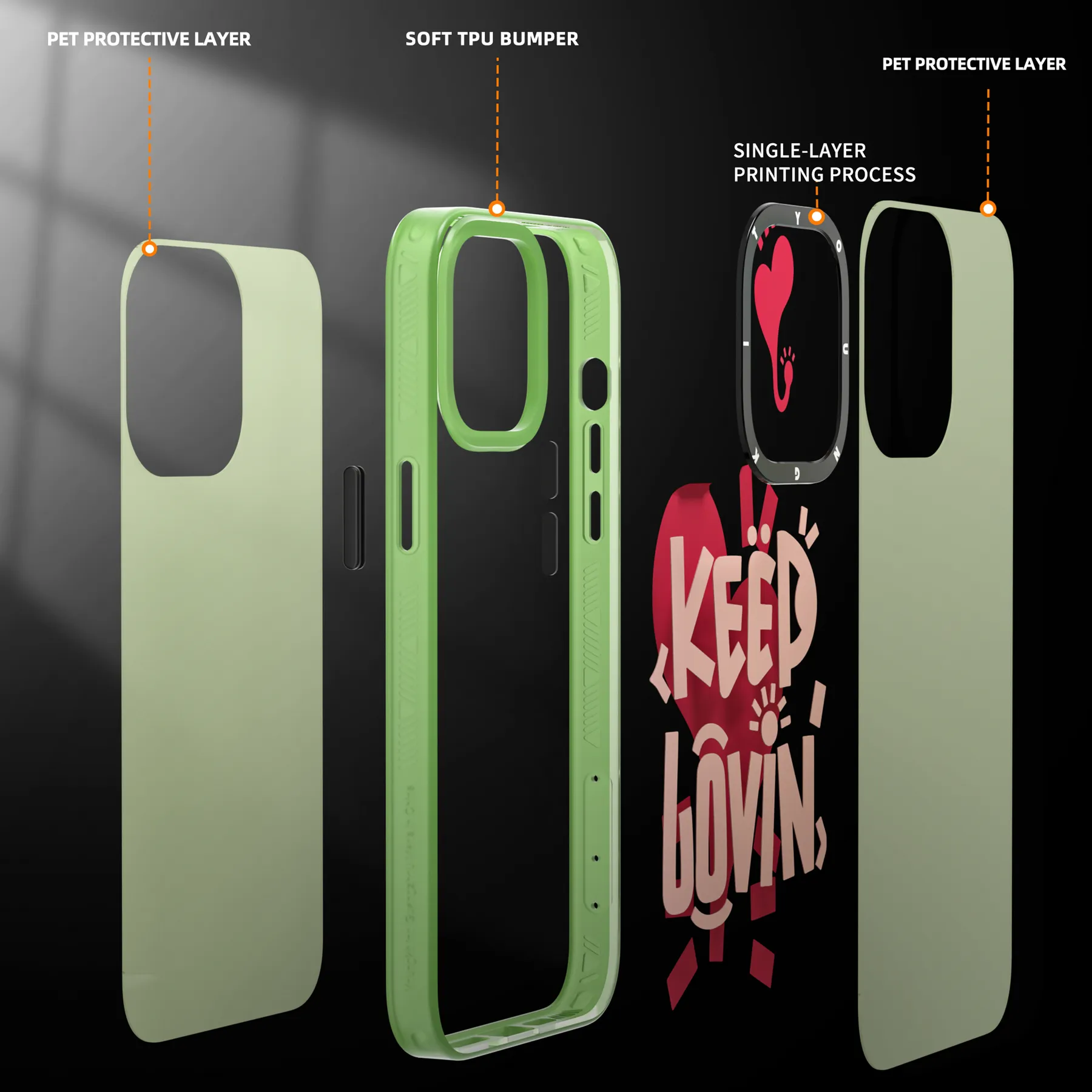 YOUNGKIT Happy Mood Slim Thin Matte Anti-Scratch Back Shockproof Cover Case