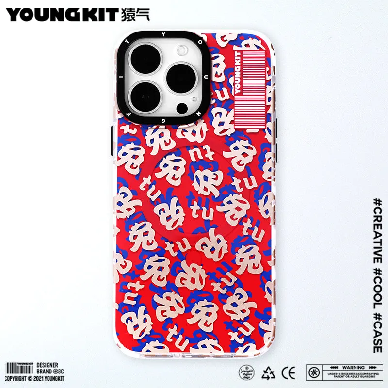 YOUNGKIT Play Rabbit MagSafe Slim Thin Matte Anti-Scratch Back Shockproof Cover Case