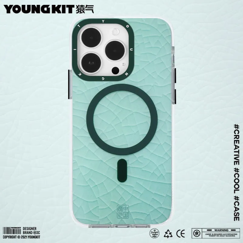 YOUNGKIT Porcelain MagSafe Slim Thin Matte Anti-Scratch Back Shockproof Cover Case